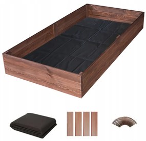 Impregnovaný drevený záhon na zeleninu s rozmermi 200 x 120 x 27 cm