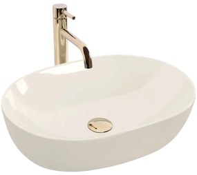 Rea Lisa, umývadlo na dosku 490x350x140 mm, ecru lesklá, REA-U4591