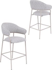 Barová stolička s opierkou na nohy Livia, sivá/kašmír