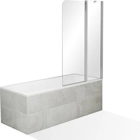 Roltechnik Dvojdielna otvárateľná vaňová zástena OBV2 Sklo TRANSPARENT 1400 mm 1200 mm