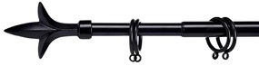 Čierna kovová garniža VALANCE TRIDE 170-320 cm