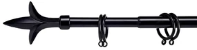 Čierna kovová garniža VALANCE TRIDE 170-320 cm