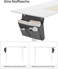 Výškovo nastaviteľný kancelársky stôl, elektrický, 72-120x140x60cm, biely