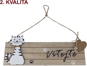 Ceduľa s mačkou - Vítejte 2. akosť D5070