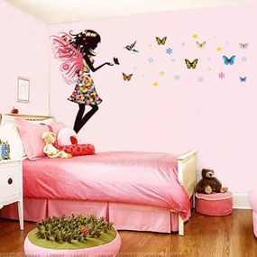 Veselá Stena Samolepka na stenu na stenu Víla a motýliky