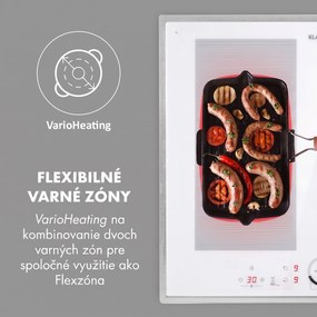 Klarstein Delicatessa 60 Prime, indukčná varná doska, 7000 W, 4 zóny, časovač, biela