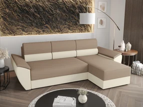 Rohová sedacia súprava Radiant L2 (béžová + krémová) (P). Akcia -20%. Vlastná spoľahlivá doprava až k Vám domov. 1057458