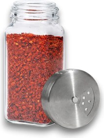 usporadejto.cz Hranatá korenička s kovovým viečkom, 3 veľkosti sypátka, DUST, 120ml (1ks)