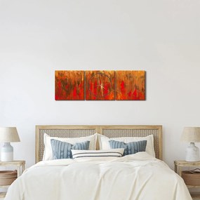 Obraz maľované abstrakcie (s hodinami) (90x30 cm)