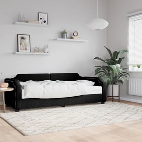 Denná posteľ s matracom čierna 80x200 cm látka 3197613