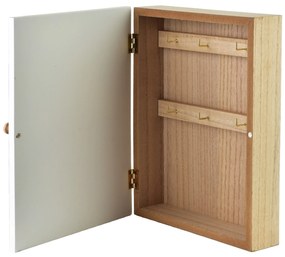 Skříňka na klíče STACY Leaf 26x20 cm hnědá/modrá