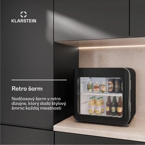 Klarstein Audrey Evo chladnička na nápoje, retro dizajn, sklenené dvere, 46 L, EEK C