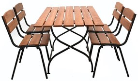 Skladací záhradný stôl WEEKEND 120cm z dreva a kovovej konštrukcie