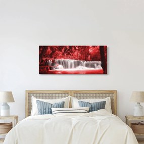 Obraz - Červený, vodopád (120x50 cm)