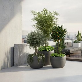 PLASTOVÝ KVETINÁČ LUNA CLASSIC 40X32 CM ANTRACITOVÁ