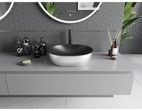 Mexen Viki, umývadlo na dosku 48x35x14 cm, čierna matná-strieborný vzor, 21054873