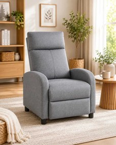 LuxuryForm DESIGN Televízne kreslo RUFO s polohovaním - sivé