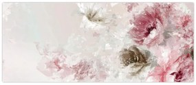 Obraz - Maľba ružových kvetov (120x50 cm)