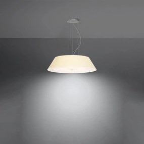 Závesné svietidlo Vega, 1x biele textilné tienidlo, (biele sklo), (fi 60 cm)