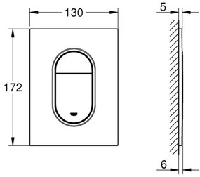 GROHE 37624GL0 - Ovládacie tlačidlo ARENA COSMOPOLITAN S 130 × 172 mm zlaté