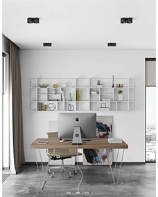 Pracovný stôl v dekore betónu s čiernou podnožou TemaHome Multi, 160 x 90 cm