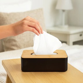 Orion Box na papierové vreckovky, bambusový, čierny, BLACK