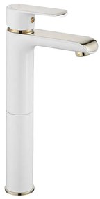 Umývadlová batéria vysoká Rea Bloom biela-zlatá