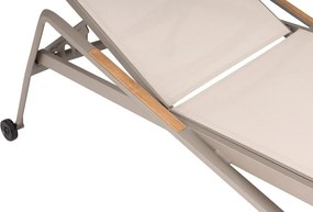 KETTLER DIAMOND hliníkové ležadlo s teakovými opierkami