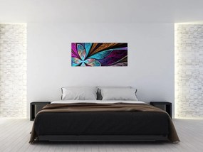Obraz - Abstrakcia, kvetina (120x50 cm)