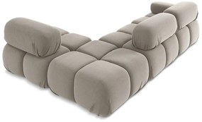 Béžová zamatová modulárna rohová pohovka (pravý roh) Lokua – Makamii