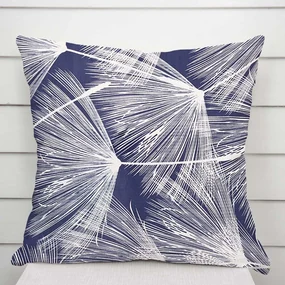 Biante Bavlnená obliečka na vankúš Sandra SA-414 Biele abstraktné páperie na modrom 70 x 90 cm