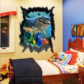 Veselá Stena Samolepka na stenu na stenu Hľadá sa Nemo a Dory