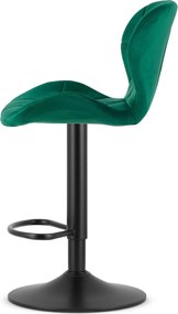 Sada 2 barových stoličiek WEST zamatová zelená / čierna podnož
