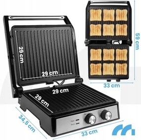 Elektrický kontaktný gril / sendvičovač XXL 4500W PANINI