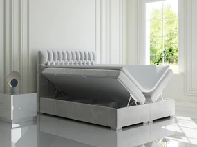 Manželská posteľ Boxspring 180 cm Daliny (svetlosivá) (s úložným priestorom). Vlastná spoľahlivá doprava až k Vám domov. 1044203