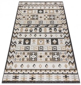 Dywany Łuszczów Kusový koberec Cooper Sisal Aztec 22218 ecru/black – na von aj na doma - 140x190 cm