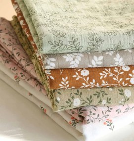 A Little Lovely Company - Mušelínová osuška XL, leaves - sage