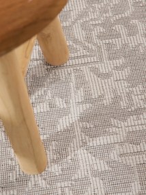 NORTHRUGS, Kusový koberec Duet Kona 106249 White/Gray kruh - na von aj na doma, 160x160 (priemer) kruh, šedá, chodba / predsieň