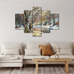 Obraz maľovanej zimnej krajiny (150x105 cm)