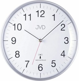 Presné rádiom riadené nástenné hodiny JVD RH16.1 – strieborné, DCF, 33 cm