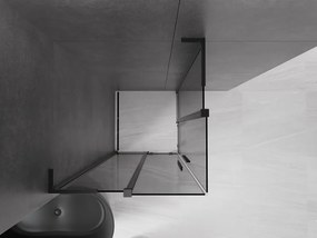 Mexen Velar L Duo, sprchový kút s posuvnými dverami 90 x 90 cm, 8mm šedé sklo, čierna matná, 871-090-090-02-43-70