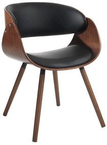 Čierne/tmavohnedé čalúnené jedálenské kreslo s podrúčkami Visby Evo – Tomasucci