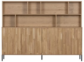 Knižnica z dubového dreva v prírodnej farbe 200x150 cm Gravure – WOOOD