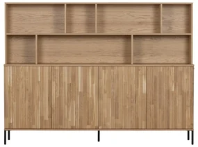 Knižnica z dubového dreva v prírodnej farbe 200x150 cm Gravure – WOOOD