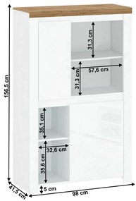 Skriňa VILGO 2D, lesklá biela