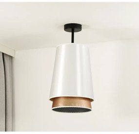 Duolla - Prisadený luster BELL SHINY 1xE27/15W/230V pr. 25 cm biela/medená
