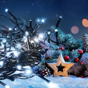 Brilagi - vonkajší LED svetelný reťaz 100xLED/8 funkcií 13 m IP44 studená biela