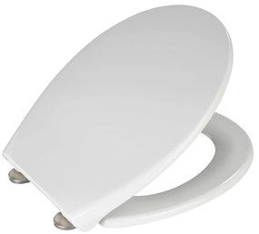 Biele WC sedadlo s jednoduchým zatváraním Wenko Samos, 44,5 x 37,5 cm