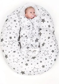 Klasická šnurovacia zavinovačka New Baby sivá hviezdičky sivé