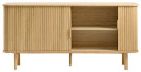 Nízka komoda v dekore duba s posuvnými dverami v prírodnej farbe 76x160 cm Cavo – Unique Furniture